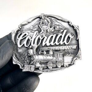 Vintage [1991] Siskiyou Colorado Commemorative Belt Buckle Railroad Gold Miner